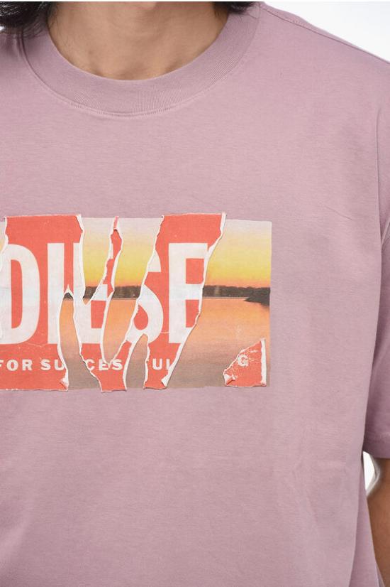  디젤 반팔 티셔츠 A11257 0JYYF 64U Pink - DIESEL