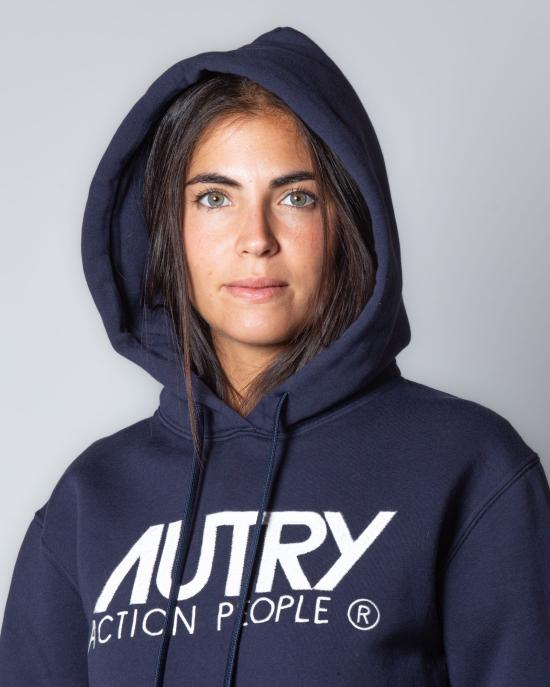 24FW 오트리 후드 티셔츠 HOIW409B BLU - AUTRY