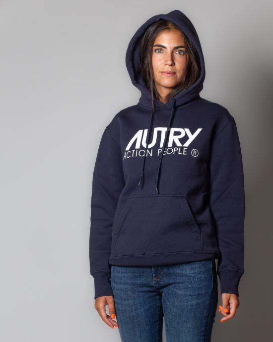 24FW 오트리 후드 티셔츠 HOIW409B BLU - AUTRY