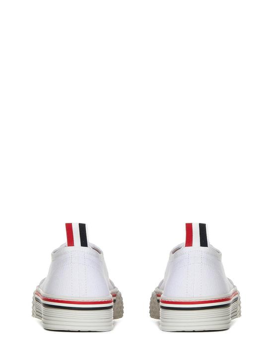 26SS 톰브라운 캔버스 컬리지에이트 로우탑 트레이너 FFD125AF0102100 White - THOM BROWNE