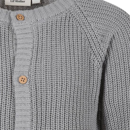 24FW [키즈] 릴 아뜰리에 가디건 13231613 LIMESTONE GREY - LIL ATELIER