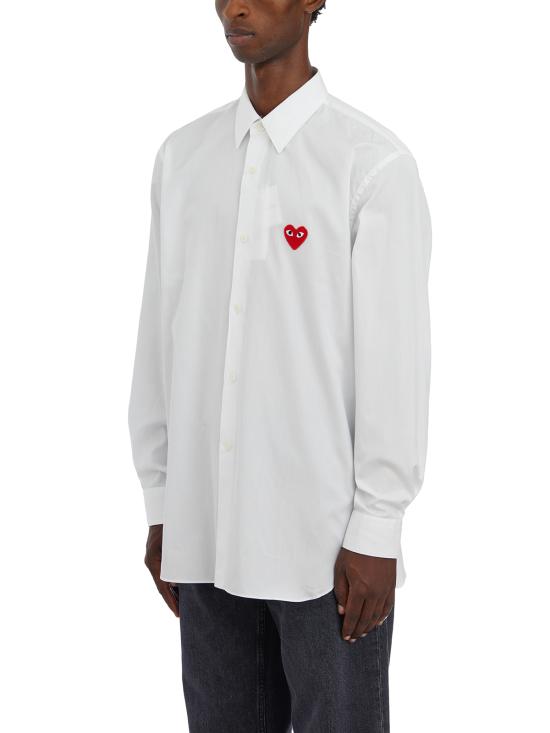 26SS COMME DES GARCONES PLAY 긴팔 셔츠 HAXB002051 White - COMME DES GARCONS
