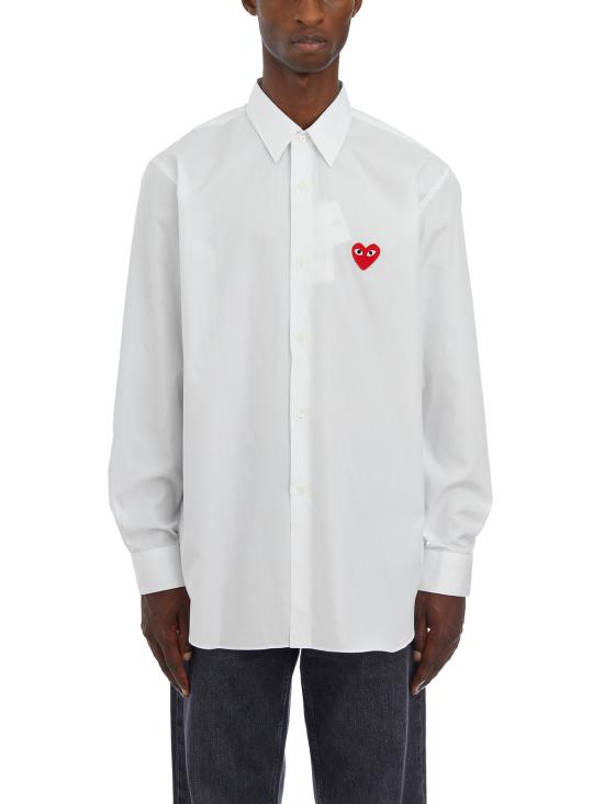 26SS COMME DES GARCONES PLAY 긴팔 셔츠 HAXB002051 White