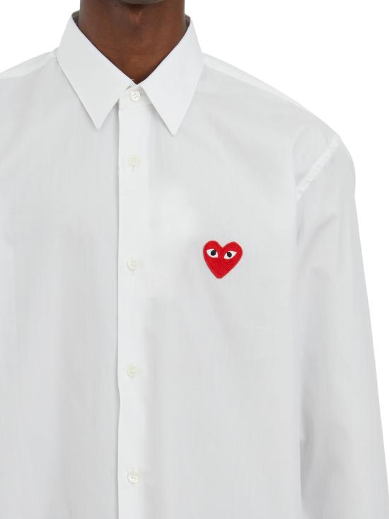 26SS COMME DES GARCONES PLAY 긴팔 셔츠 HAXB002051 White - COMME DES GARCONS