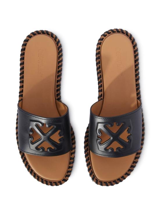  오프화이트 뮬/슬리퍼 OWIC019S24LEA001 1010 BLACK BLACK - OFF WHITE