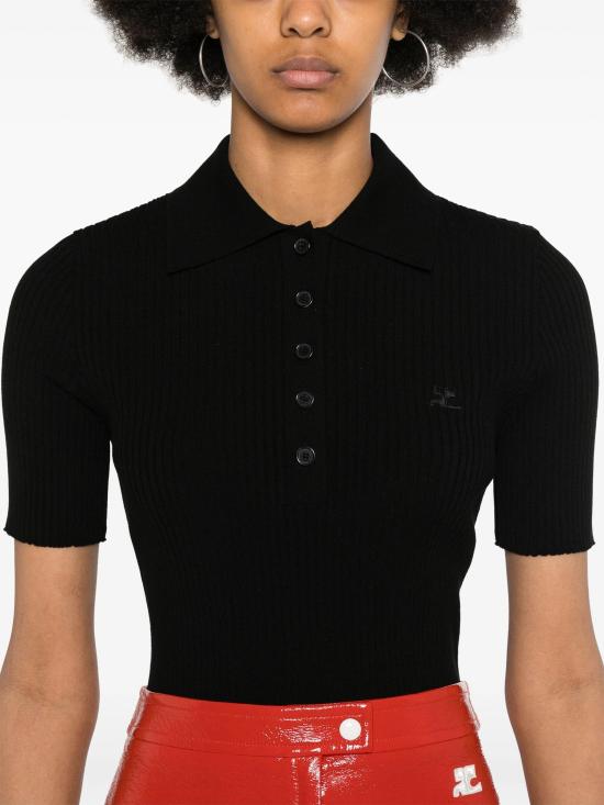 25FW 쿠레쥬 반팔 티셔츠 VESMPO029FI0001 9999 BLACK - COURREGES