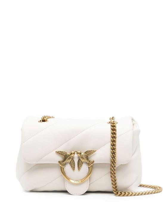 26SS 핑코 숄더백 100039A0F2 Z14Q BIANCO SETA ANTIQUE GOLD