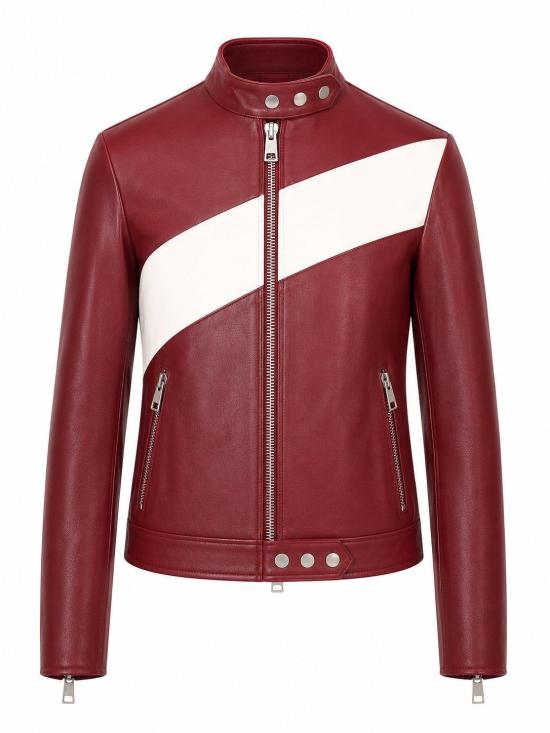 26FW 라 로즈 가죽 자켓 1544GIUBBINONAPPA BORDEAUX WHITE