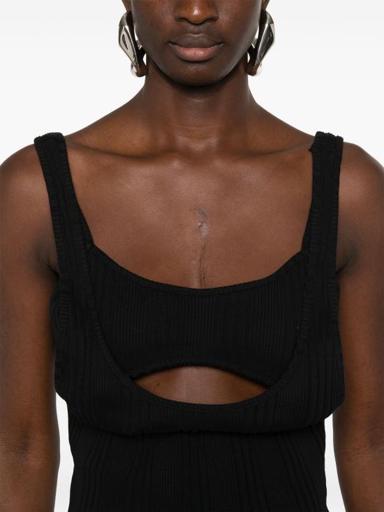 24FW 디 아티코 민소매 티셔츠 247WCT322J048 100 BLACK - THE ATTICO