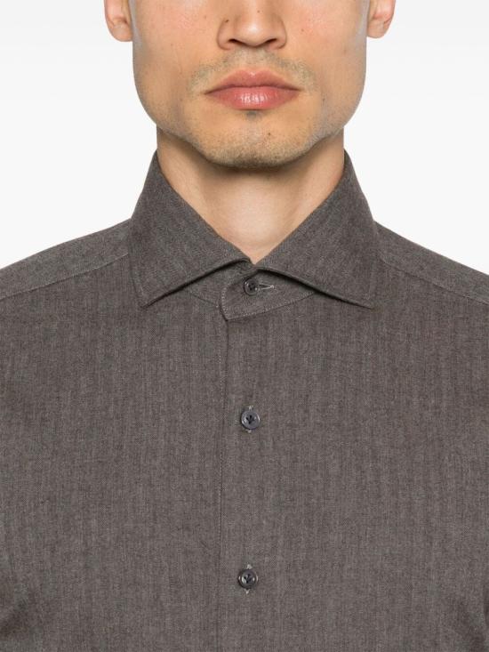  발바 긴팔 셔츠 K1U13P0144028U 0005 BROWN - BARBA