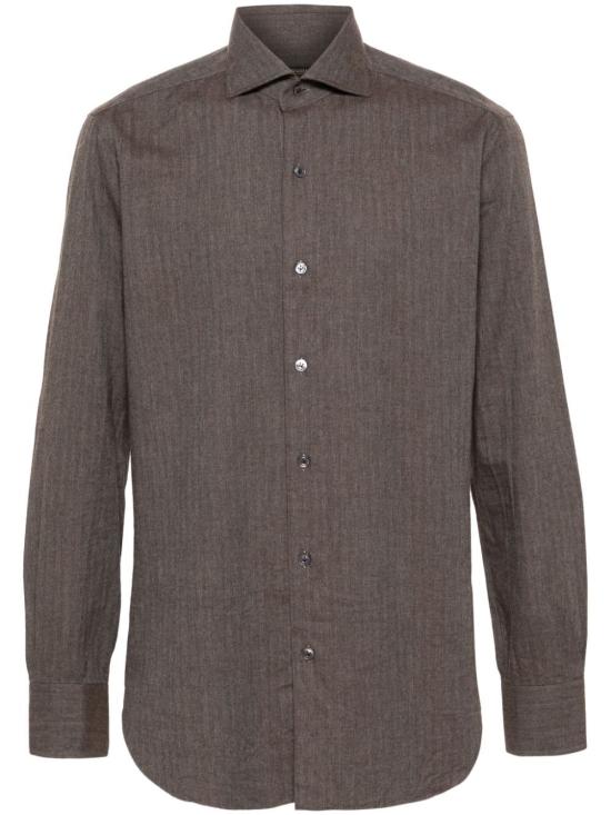  발바 긴팔 셔츠 K1U13P0144028U 0005 BROWN - BARBA