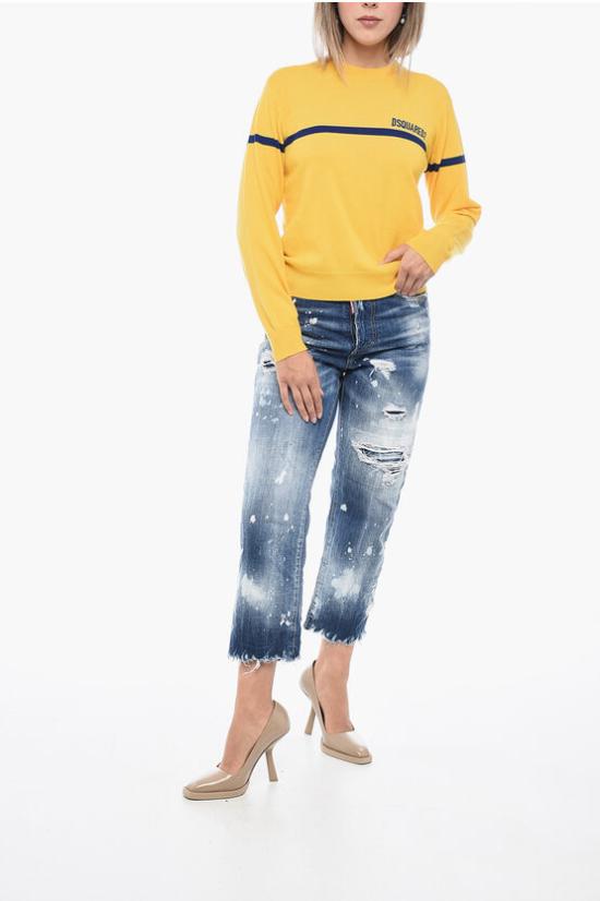  디스퀘어드2 스웨터 S72HA1113 S17435 965 Yellow - DSQUARED2