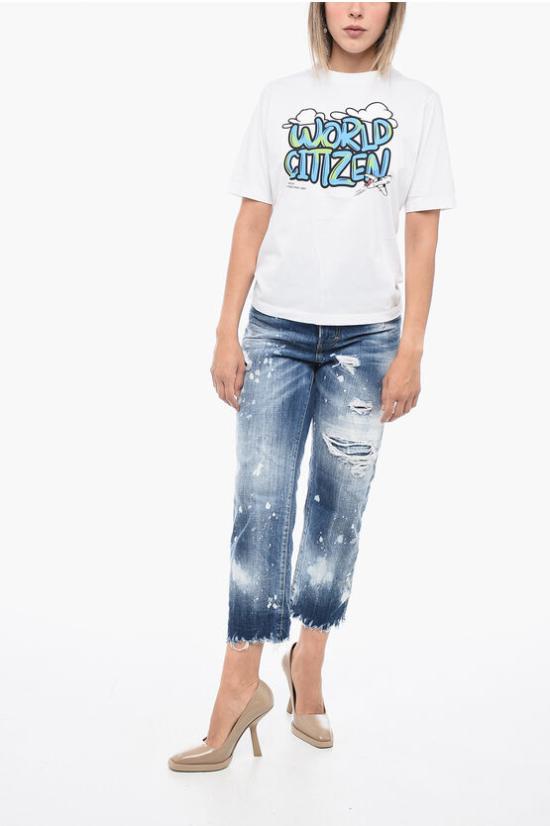  디스퀘어드2 반팔 티셔츠 S72GD0411 S22427 100 White - DSQUARED2