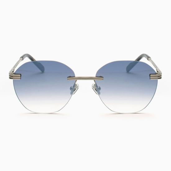  버스트 아웃 선글라스 TRAVIS ESAGONALE ARGENTO AZZURRO ARGENTO - BUST OUT