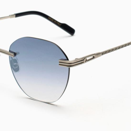  버스트 아웃 선글라스 TRAVIS ESAGONALE ARGENTO AZZURRO ARGENTO - BUST OUT