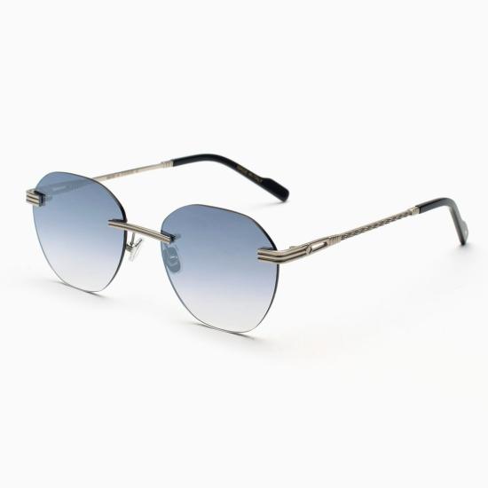  버스트 아웃 선글라스 TRAVIS ESAGONALE ARGENTO AZZURRO ARGENTO - BUST OUT