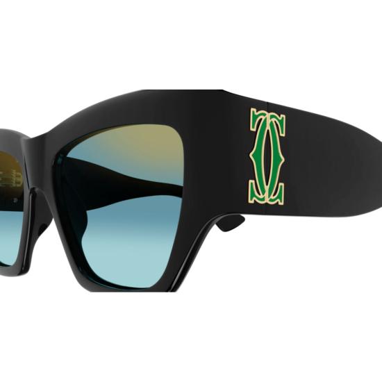  까르띠에 선글라스 CT0435S 003 BLACK BLACK GREEN - CARTIER