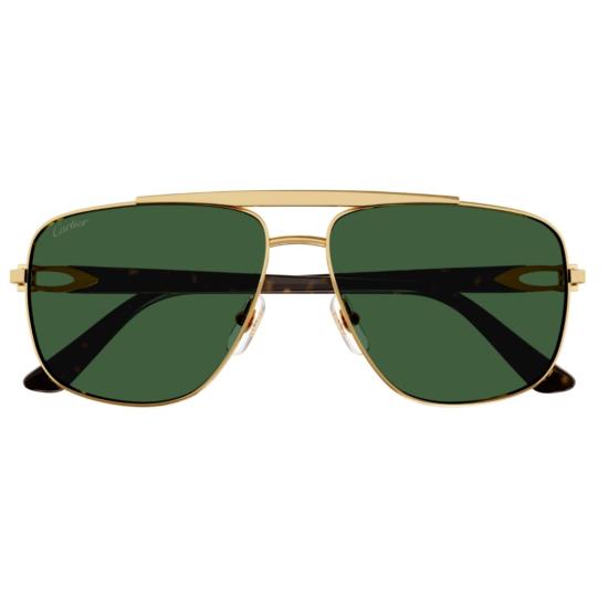  까르띠에 선글라스 CT0365S 005 GOLD HAVANA GREEN - CARTIER