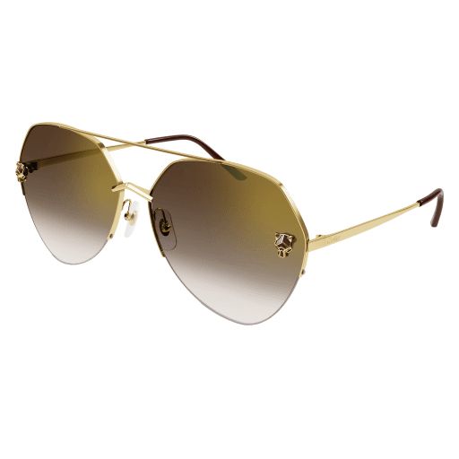  까르띠에 선글라스 CT0355S 002 GOLD GOLD BROWN - CARTIER