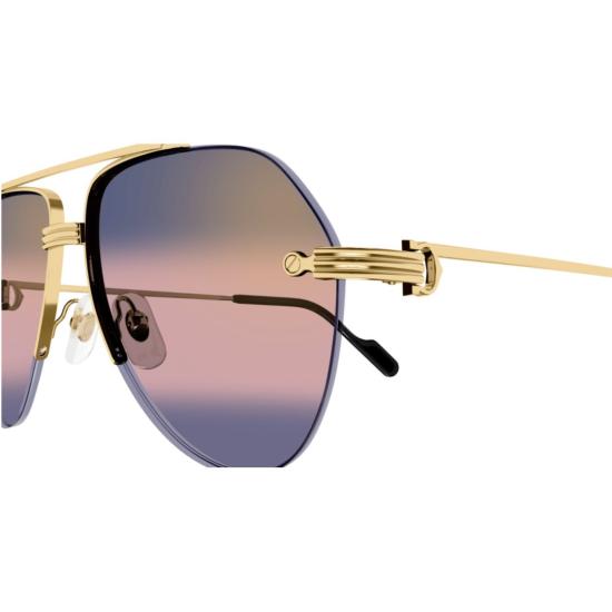  까르띠에 선글라스 CT0427S 004 GOLD GOLD BLUE