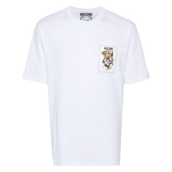 24FW 모스키노 반팔 티셔츠 5241 V0713 1001 WHITE