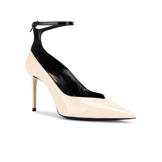  생로랑 힐/펌프스 ZOE ANKLE STRAP WHITE PT HL8 5 Beige BEIGE - SAINT LAURENT