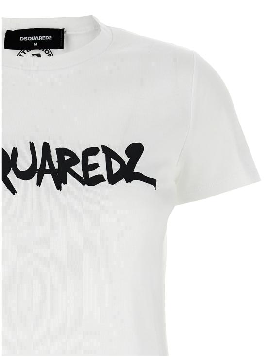  디스퀘어드2 반팔 티셔츠 S75GD0400S23010100 White Black - DSQUARED2