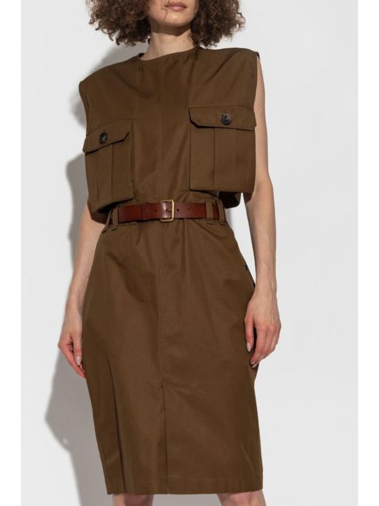  생로랑 미디 원피스 791990 Y3A99 2028 ECORCE - SAINT LAURENT