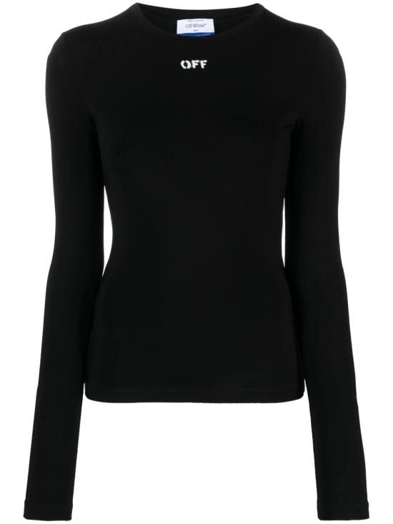  오프화이트 블라우스 OWAD136C99JER004 1001 BLACK WHITE Black