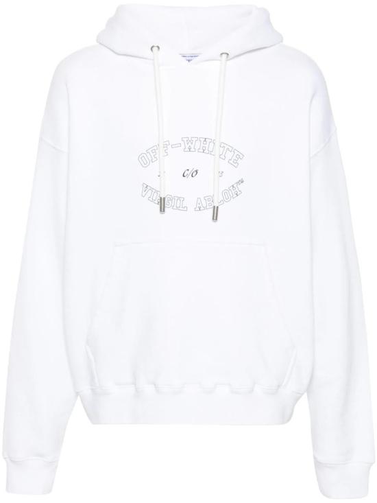  오프화이트 후드 티셔츠 OMBB085F24FLE00S 0110 WHITE BLAC