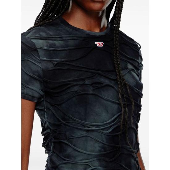 24FW 디젤 반팔 티셔츠 0ANAY A14076 900 BLUE - DIESEL