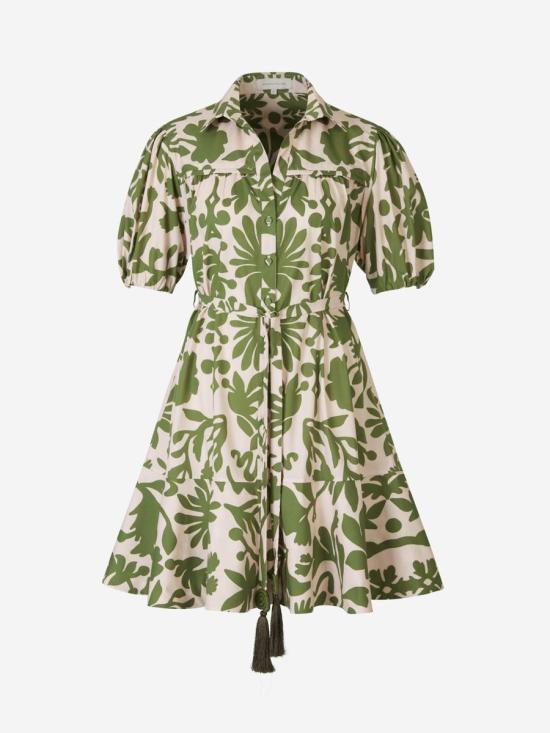  안드레스 오타로라 미디 스커트 SS24081POPLIN 100 COTTON FLORAL MOTIF