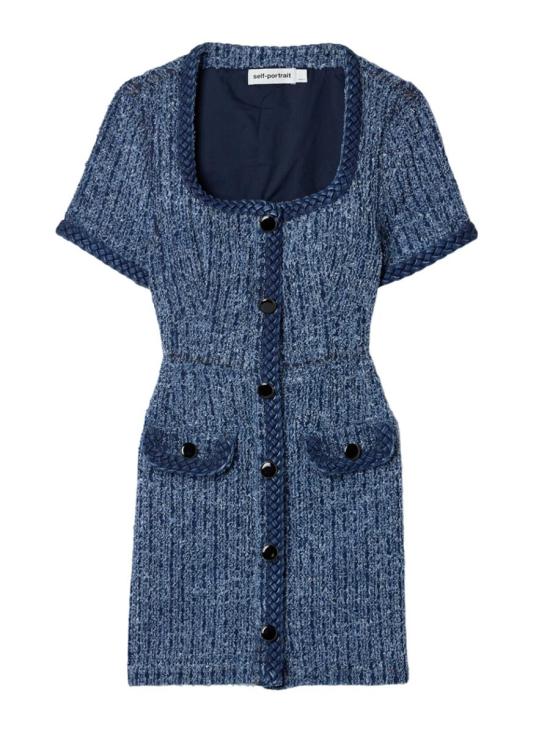 24FW 셀프 포트레이트 미디 원피스 88563 PF24836SBL 86037 BLUE