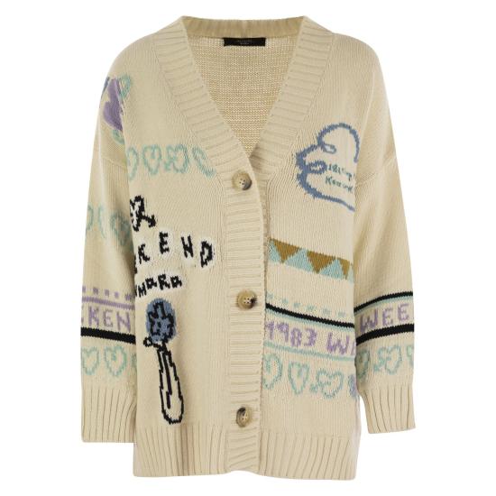  위켄드막스마라 가디건 2425346031600 ECRU LIGHT BLUE