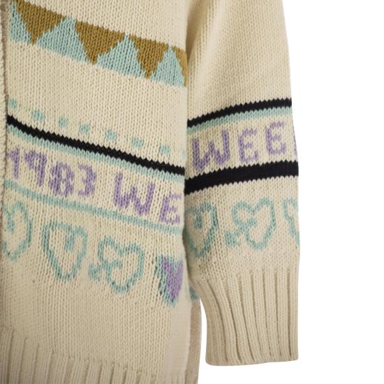  위켄드막스마라 가디건 2425346031600 ECRU LIGHT BLUE - WEEKEND MAX MARA