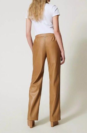 24FW 트윈셋 가죽 팬츠 242TP2201 11754 Sandy brown - TWINSET