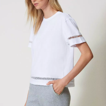 24FW 트윈셋 반팔 티셔츠 242TP2501 00001 White - TWINSET