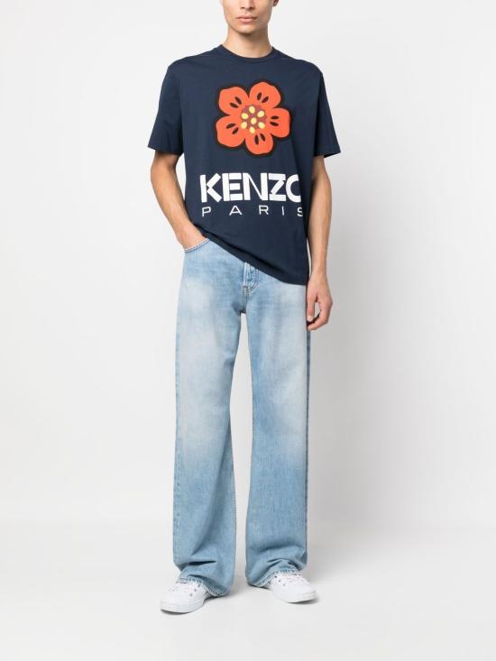  겐조 반팔 티셔츠 FD55TS4454SO77 MIDNIGHT BLUE - KENZO