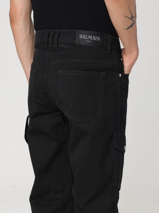  발망 스트레이트 팬츠 DH1MI080CF310PA BLACK - BALMAIN