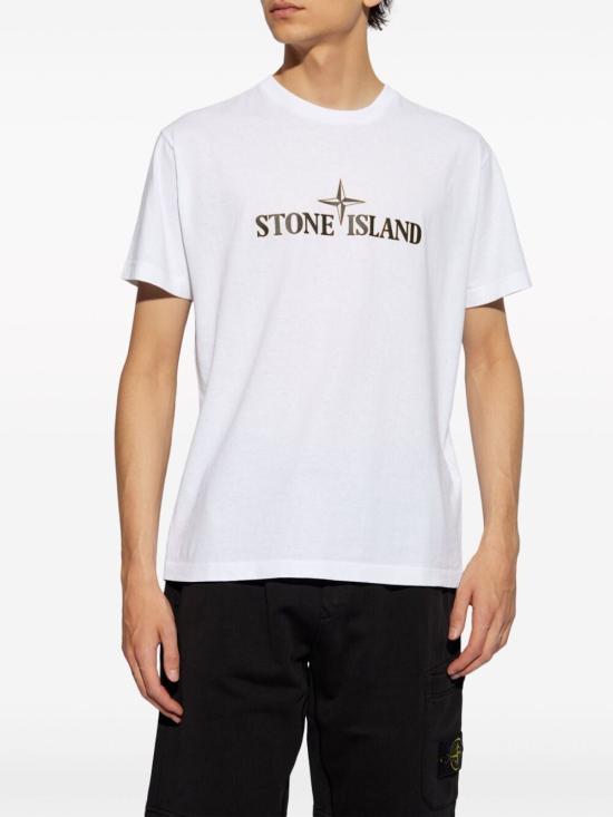  스톤 아일랜드 반팔 티셔츠 81152NS80V0001 WHITE - STONE ISLAND