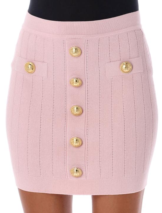 24FW 발망 미디 스커트 24ADF1LB290KB07 4CO LIGHT ROSE - BALMAIN