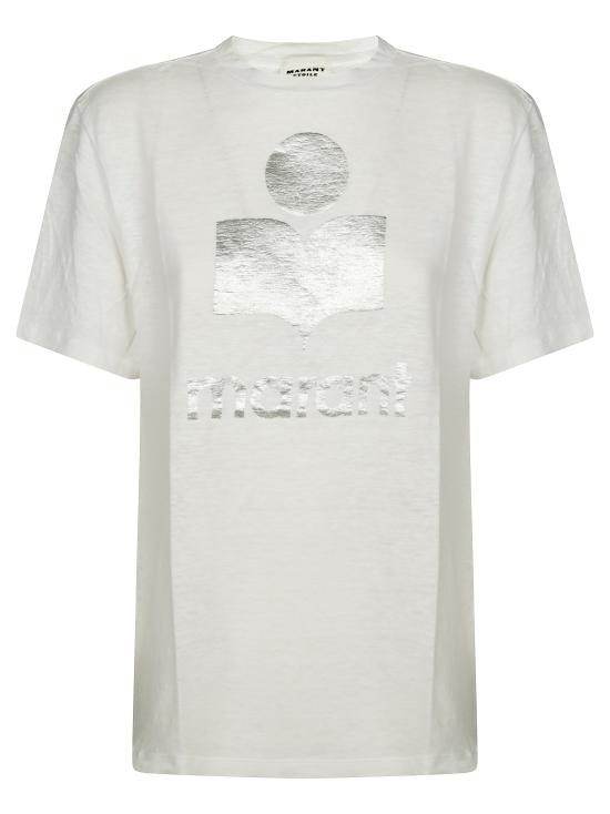 24FW 이자벨마랑에뚜왈 반팔 티셔츠 24PTS0001FB A1N10E WHITE LIGHT GOLD WHLG BIANCO