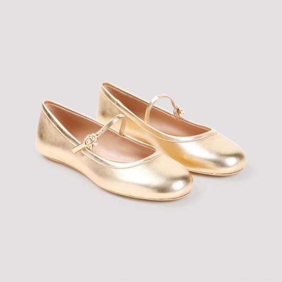  지안비토로시 플랫 슈즈 G2222305GOMNSW METALLIC - GIANVITO ROSSI