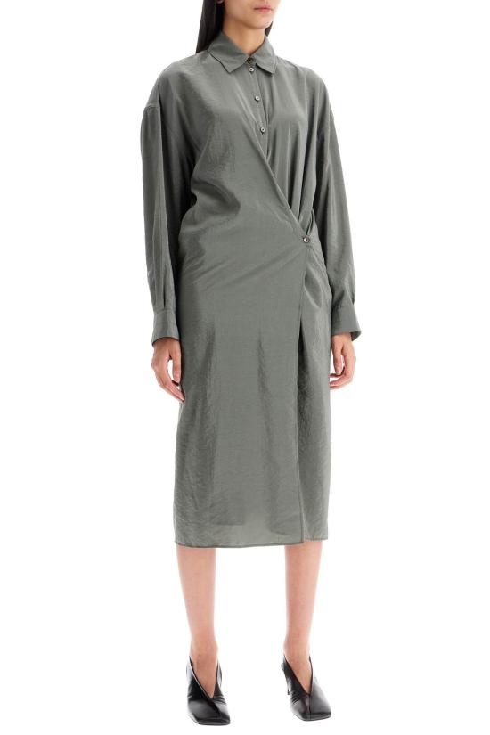  르메르 미디 원피스 DR1024LF208 VERDE - LEMAIRE