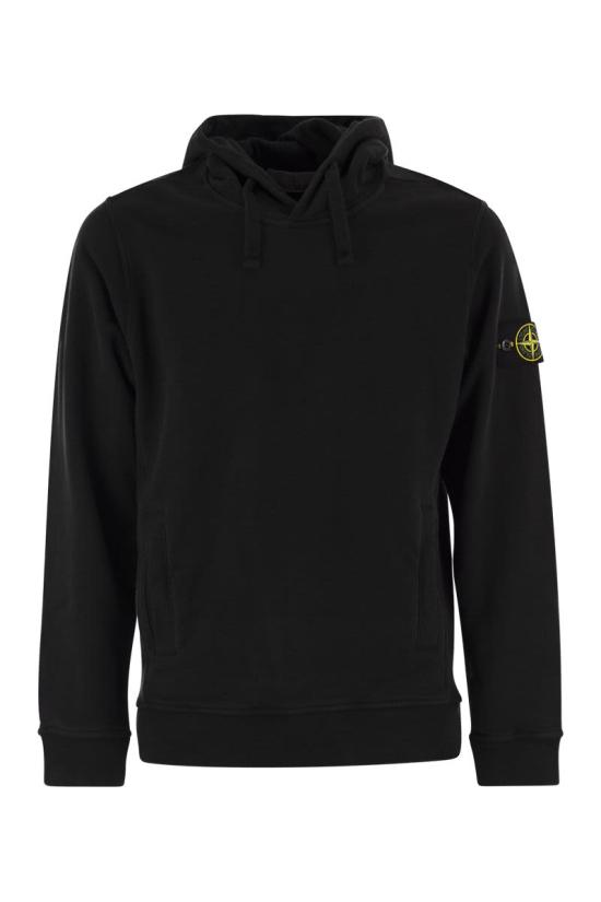  스톤 아일랜드 후드 티셔츠 8115608 BLACK