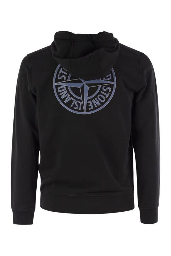 24FW 스톤 아일랜드 후드 티셔츠 8115662 BLACK - STONE ISLAND