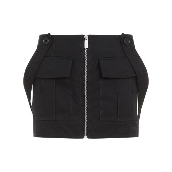  오프화이트 미디 스커트 OWCY001F24FAB001 BLACK