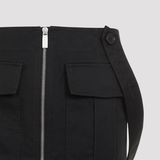  오프화이트 미디 스커트 OWCY001F24FAB001 BLACK - OFF WHITE