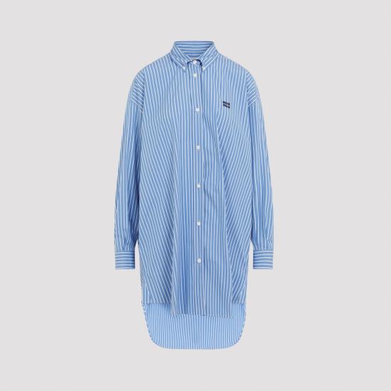 24FW 미우미우 미디 원피스 MF5023S23215PI BLUE - MIU MIU