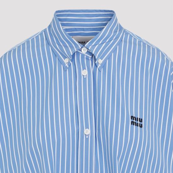 24FW 미우미우 미디 원피스 MF5023S23215PI BLUE - MIU MIU